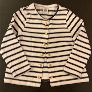 Toddler girls Petit Bateau striped cardigan
